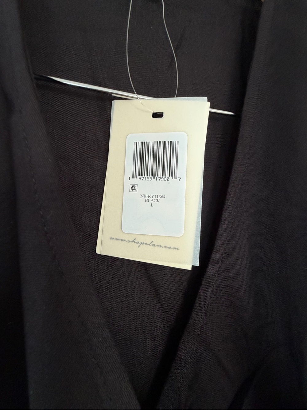 Elan Black Sheer Wrap Blouse Top Short Sleeve Size Large NWT - Picture 5 of 7